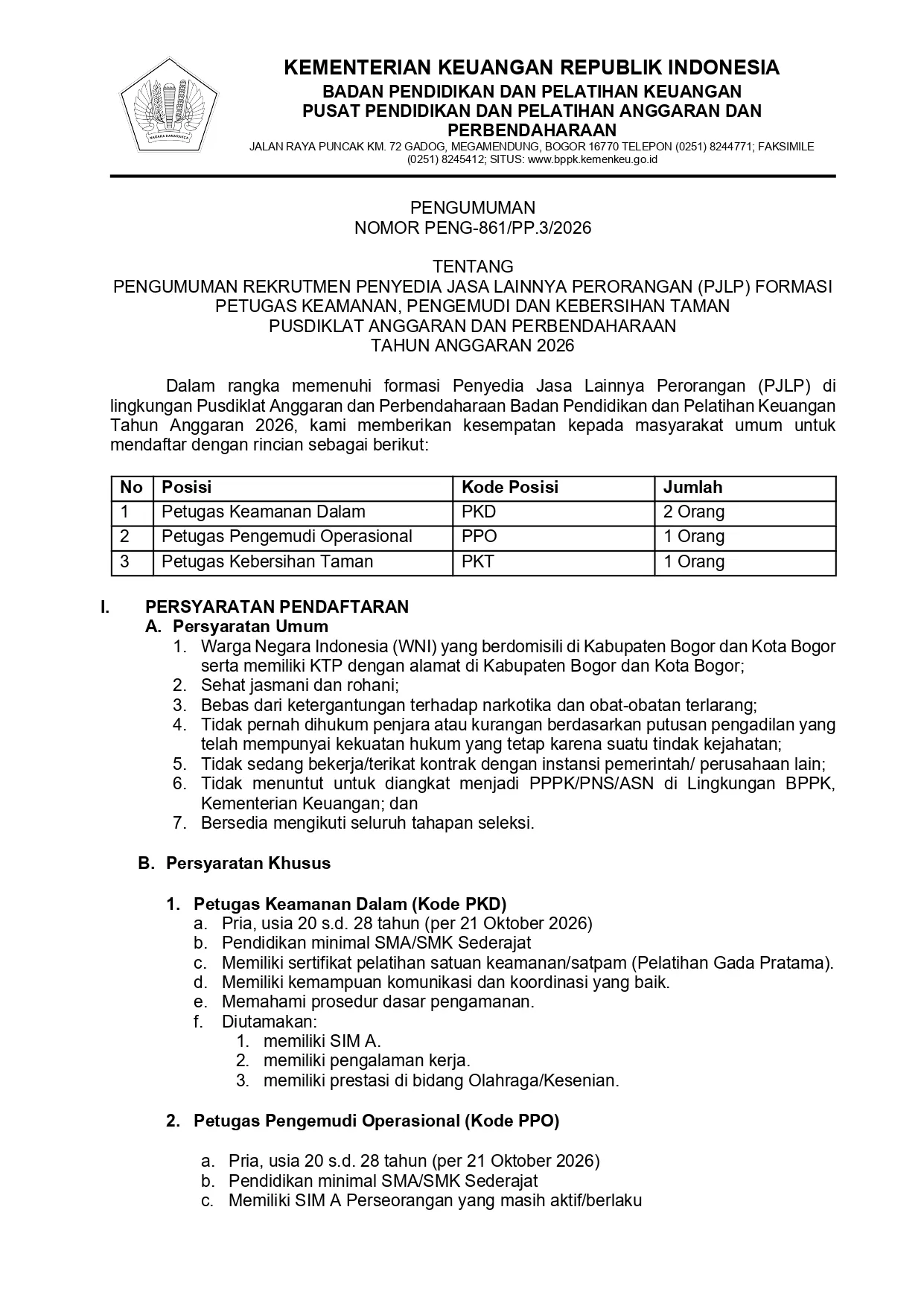 Pengumuman Halaman 1