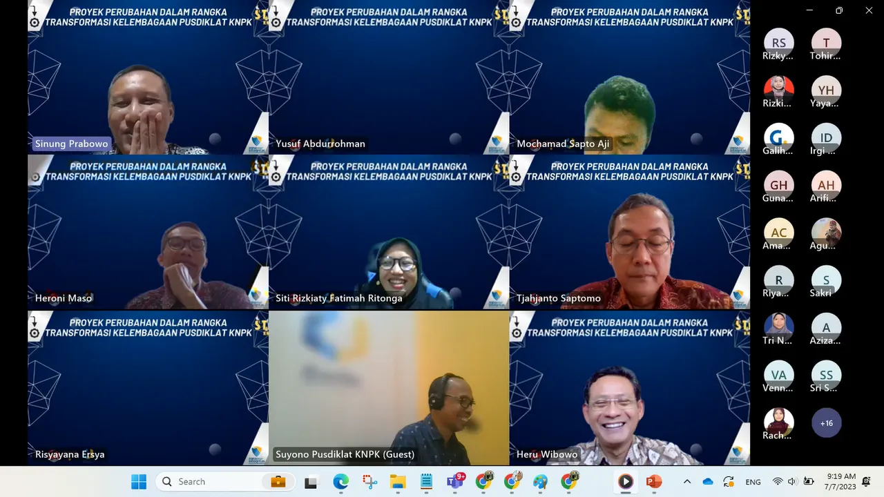 Pusdiklat KNPK melakukan Launching Tim Change Agent Pusdiklat KNPK Tahun 2023 dan Sosialisasi Program Kerja Tim Change Agent Tahun 2023