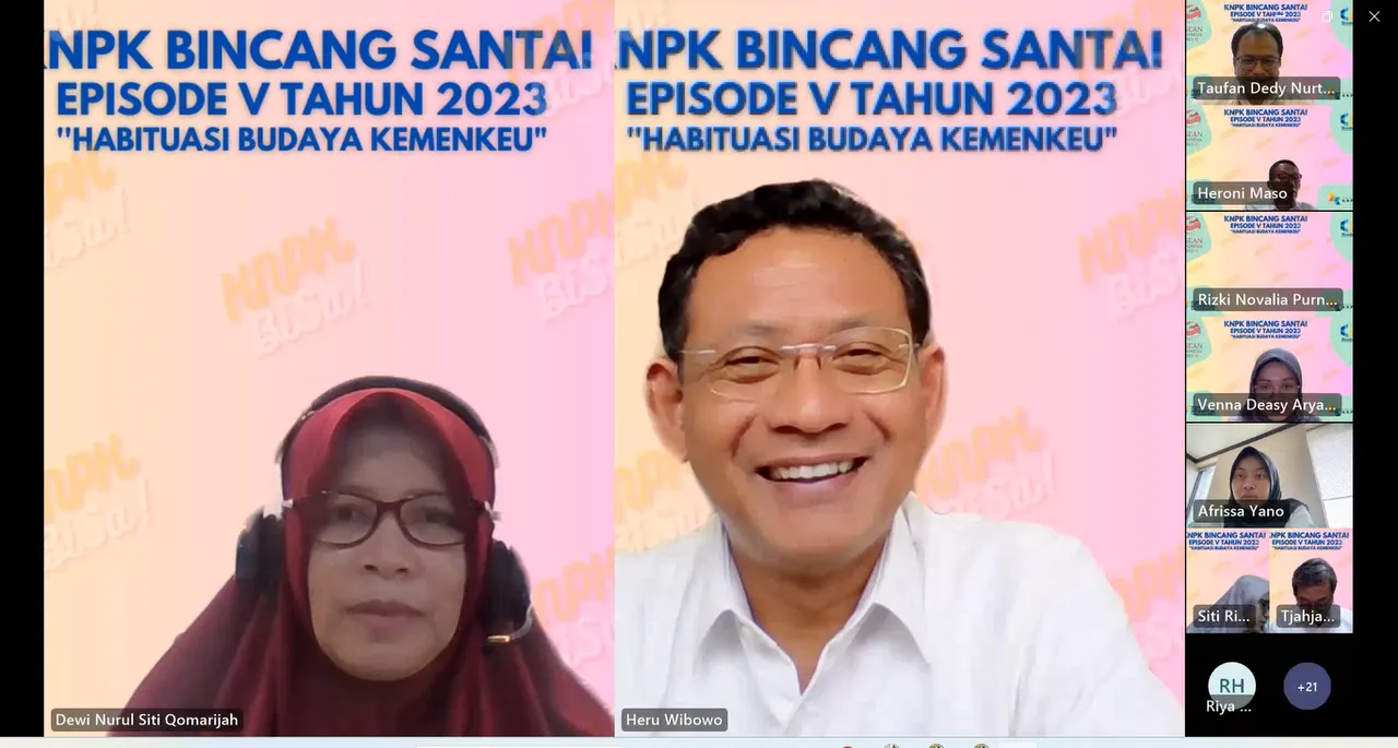 Pusdiklat KNPK Mengadakan kegiatan KNPK Bincang Santai (KNPK BiSa) Episode 5 bertema tema "Habituasi Budaya Kemenkeu"