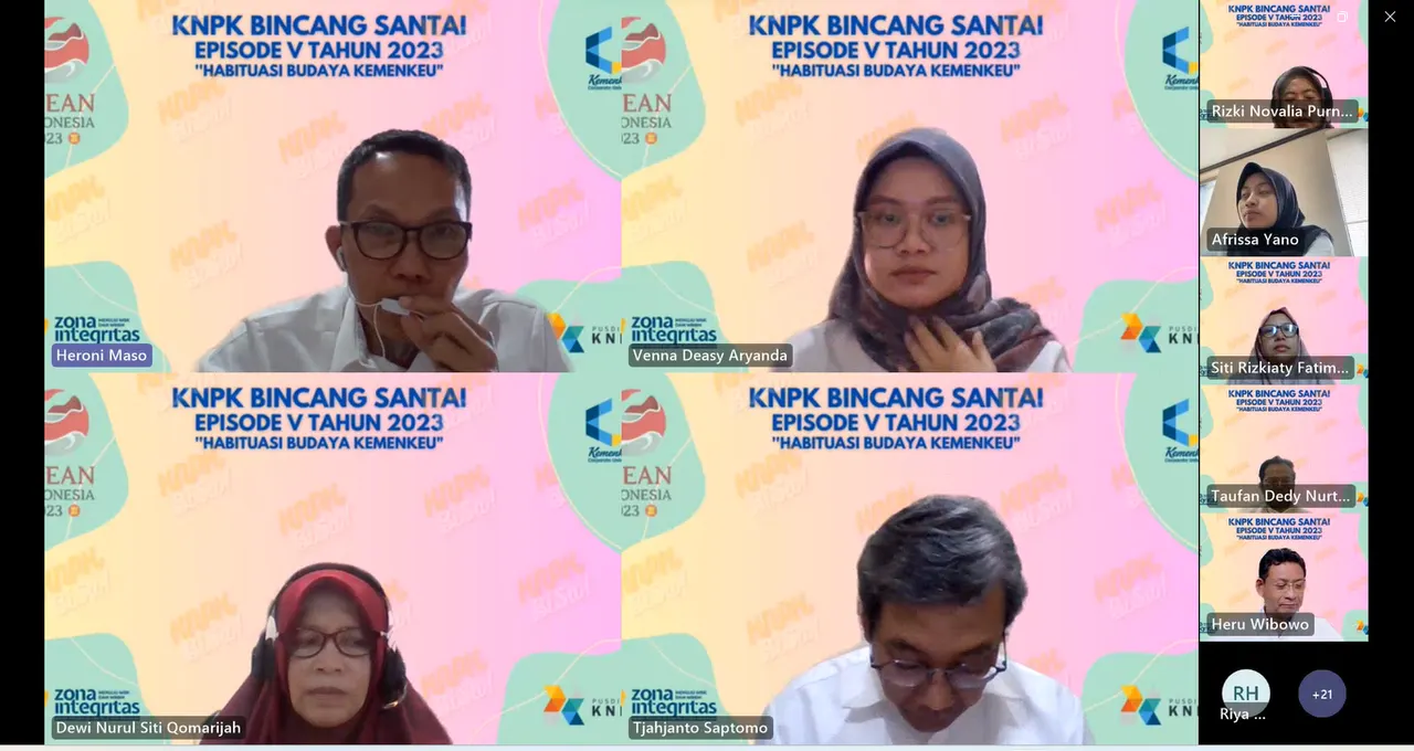 Pusdiklat KNPK Mengadakan kegiatan KNPK Bincang Santai (KNPK BiSa) Episode 5 bertema tema "Habituasi Budaya Kemenkeu"