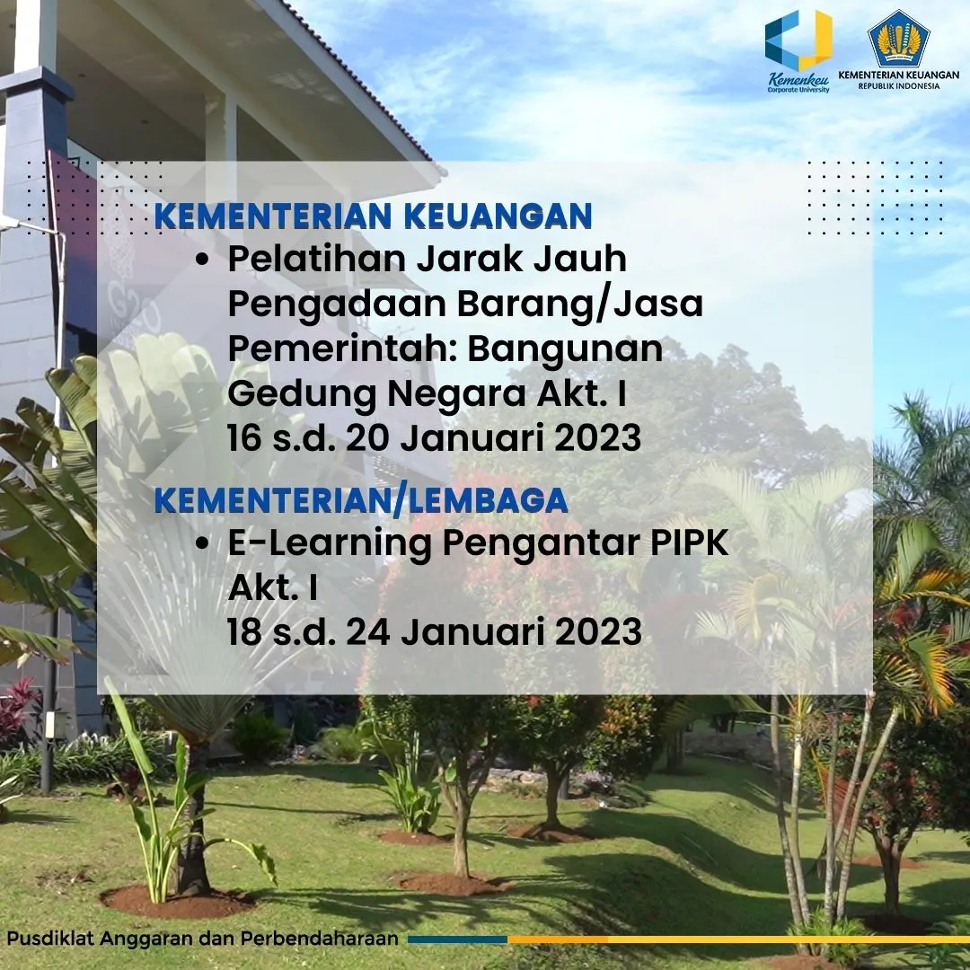 Rencana Pelatihan 16 - 20 Januari 2023