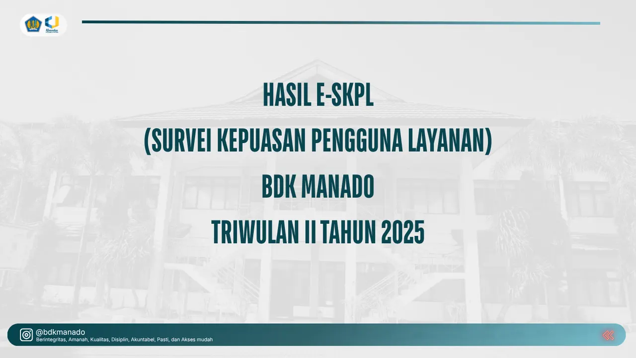 Survei Kepuasan Layanan Triwulan II BDK Manado Raih Predikat Sangat Baik