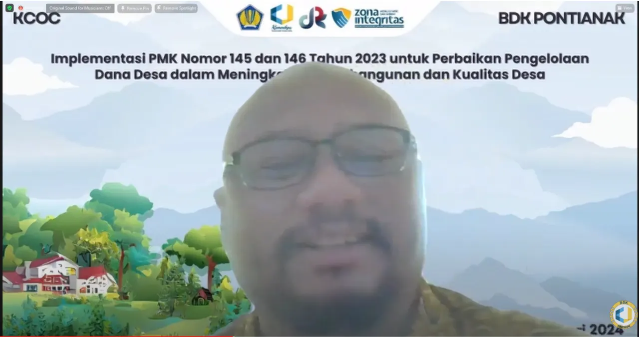 BDK Pontianak Sukses Menyelenggarakan Kemenkeu Corpu Open Class: Implementasi PMK Nomor 145 dan 146 Tahun 2023 untuk Perbaikan Pengelolaan Dana Desa dalam Meningkatkan Pembangunan dan Kualitas Desa