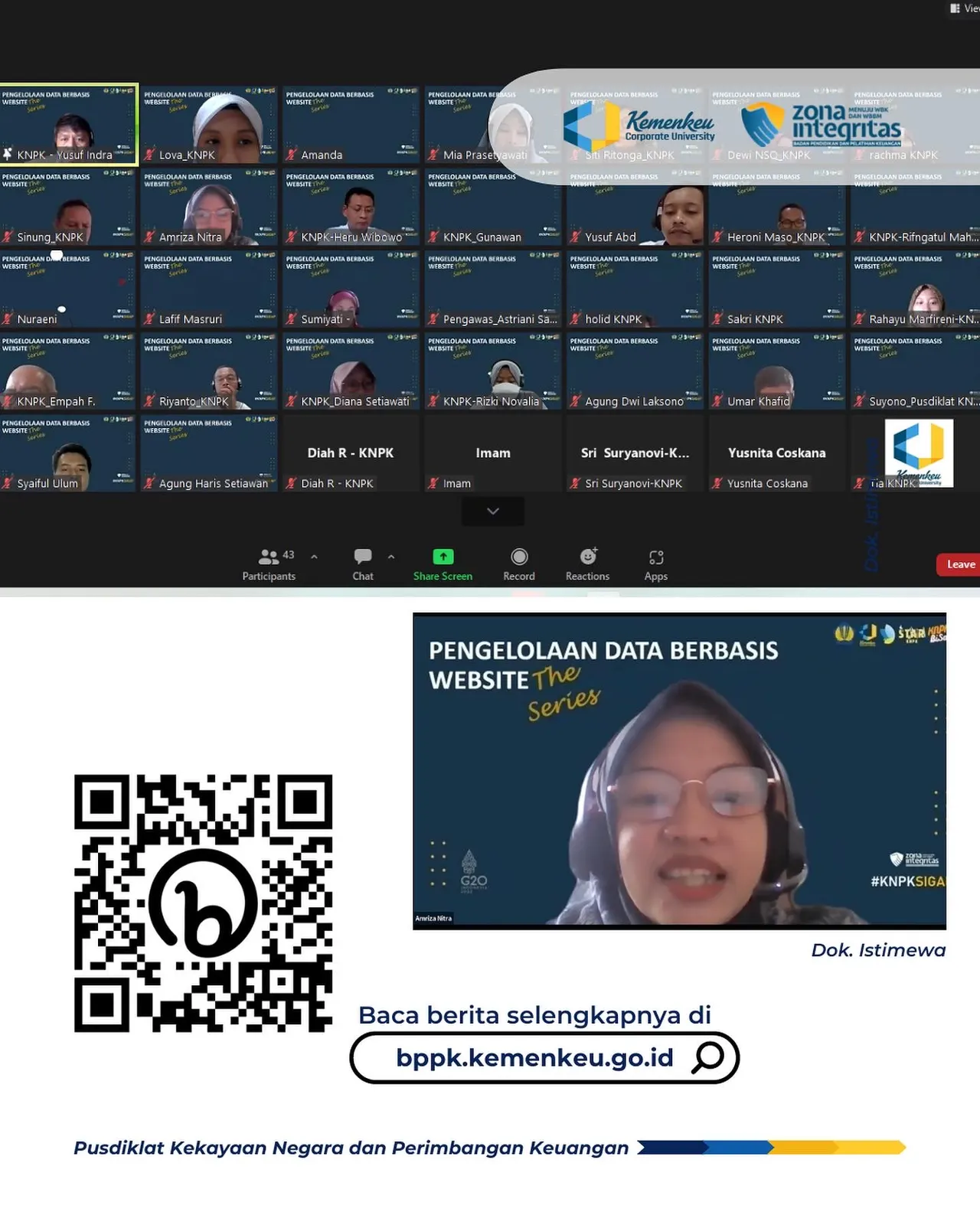 Pusdiklat KNPK Adakan Workshop Pengelolaan Data Berbasis Website
