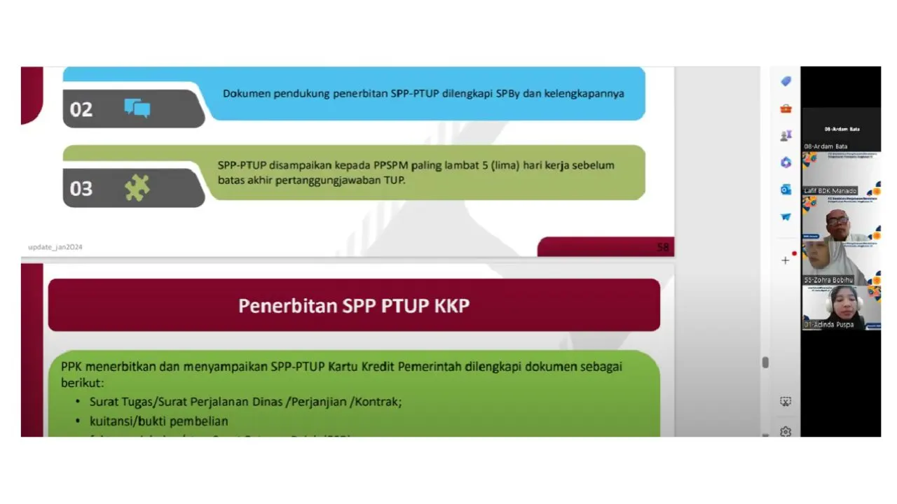BDK Manado Gelar Pelatihan Jarak Jauh Bendahara Pengeluaran/Bendahara Pengeluaran Pembantu Angkatan IV