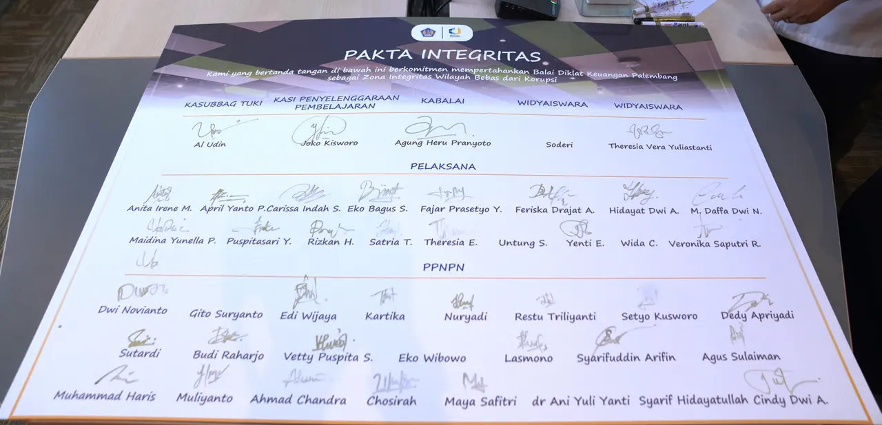 Pakta Integritas BDK Palembang