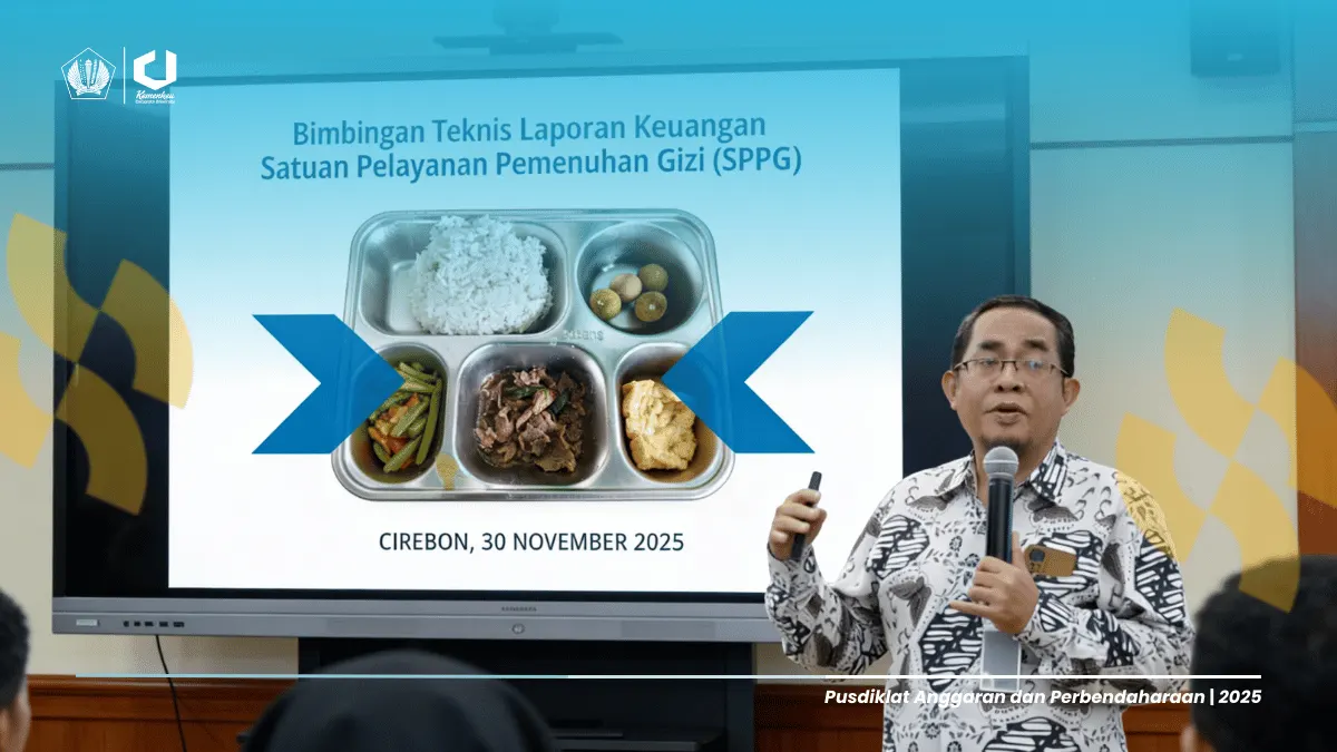 Pemberian materi oleh Pusdiklat AP mengenai tata kelola keuangan pada Satuan Pelayanan Pemenuhan Gizi (SPPG)