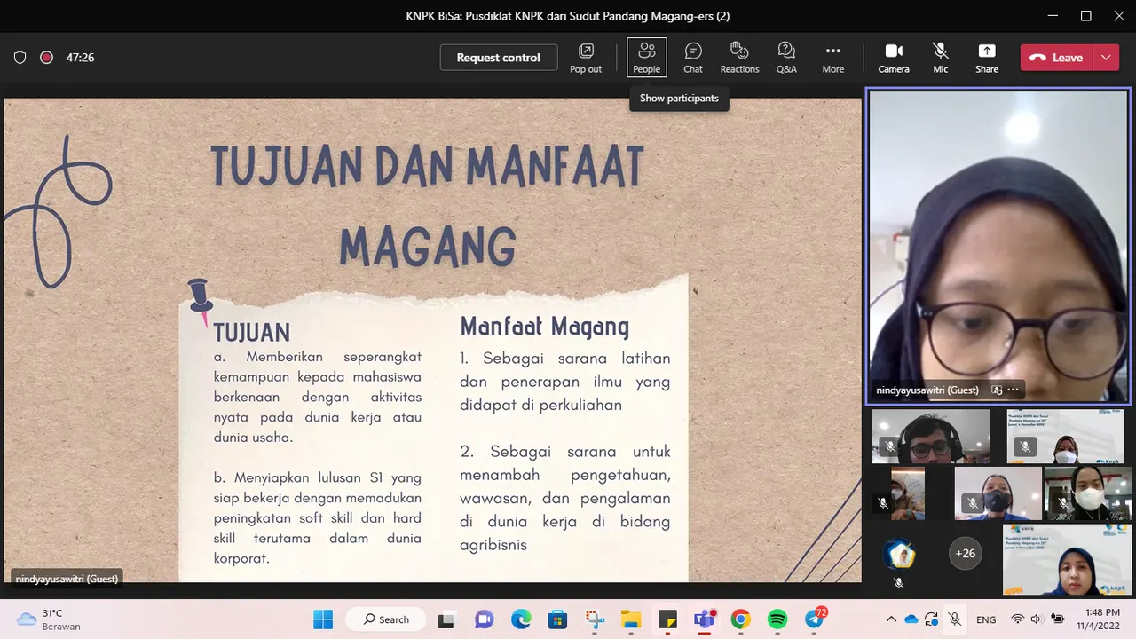 Pusdiklat KNPK Adakan KNPK BiSa: Pusdiklat KNPK dari Sudut Pandang Magang-ers Episode ke-2
