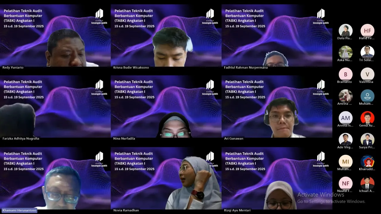 Pembukaan Pelatihan Jarak Jauh Teknik Audit Berbantuan Komputer (TABK) menggunakan SQL Tingkat Dasar
