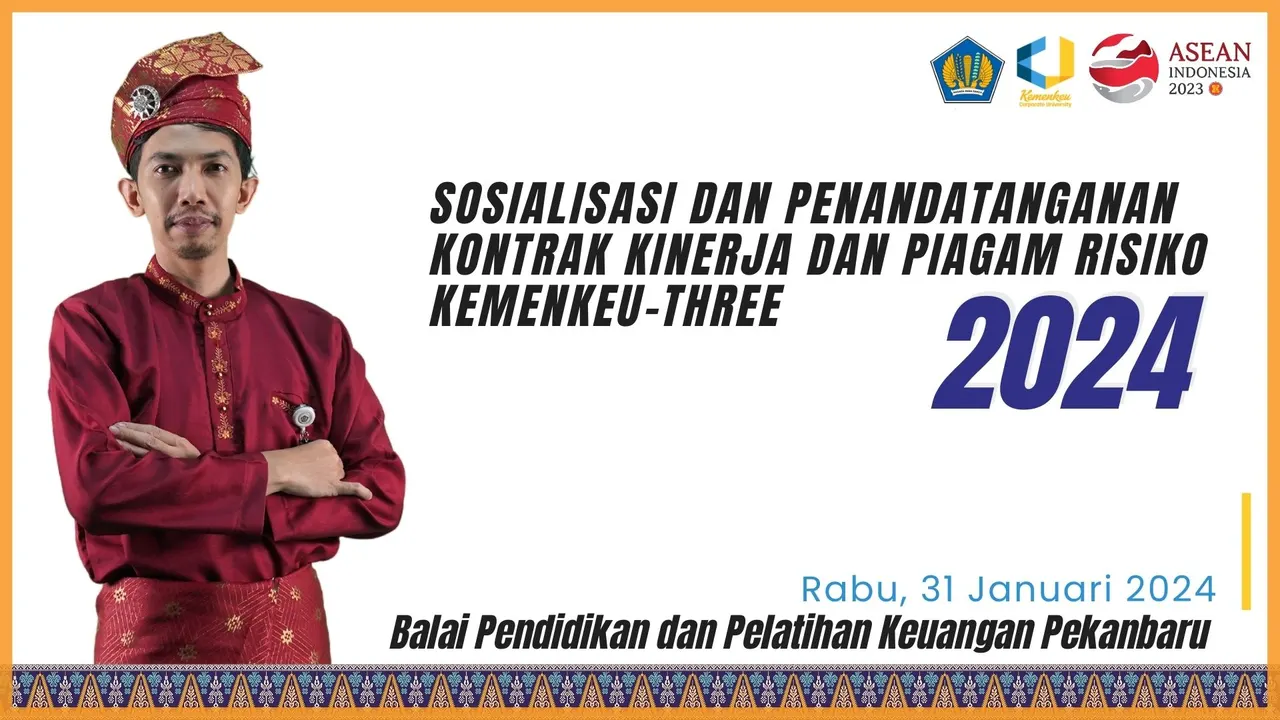 Sosialisasi dan Penandatanganan Perjanjian Kinerja dan Piagam Risiko Kemenkeu-Three Tahun 2024