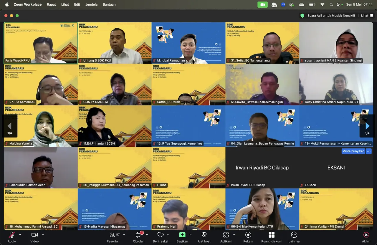 Pembukaan Pelatihan BDK Pekanbaru, 5 Mei 2025