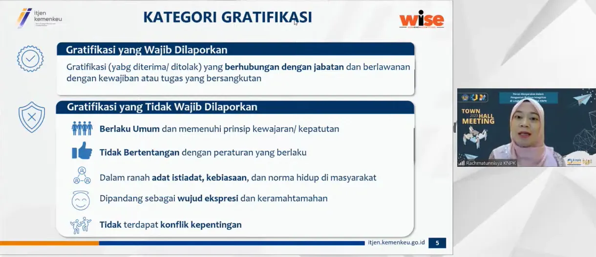 Pusdiklat KNPK menyelenggarakan Town Hall Meeting KNPK Tahun 2023 “Peran Masyarakat dalam Penguatan Budaya Integritas di Lingkungan Pusdiklat KNPK”