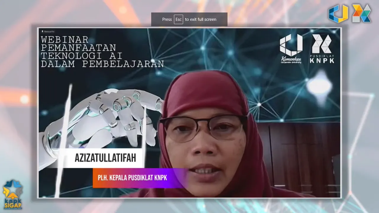 Pusdiklat KNPK menyelenggarakan Webinar Teknologi Pembelajaran Tahun 2023