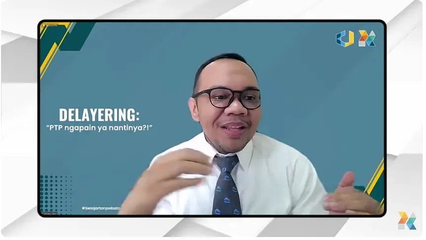 Pusdiklat KNPK menyelenggarakan Webinar dengan Judul "DELAYERING: PTP Ngapain ya Nantinya?!"