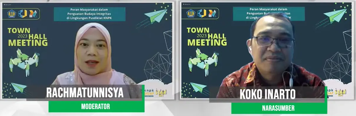 Pusdiklat KNPK menyelenggarakan Town Hall Meeting KNPK Tahun 2023 “Peran Masyarakat dalam Penguatan Budaya Integritas di Lingkungan Pusdiklat KNPK”