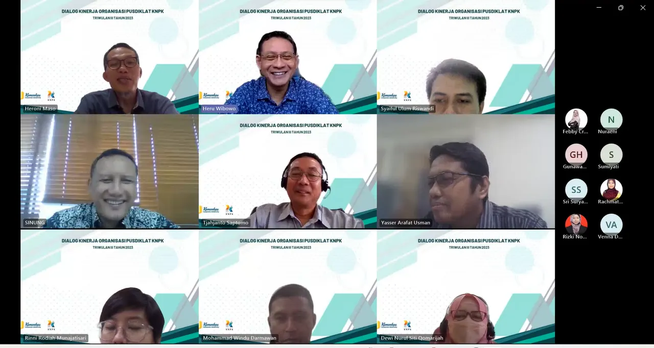 Pusdiklat KNPK menyelenggarakan Dialog Kinerja dan Risiko Organisasi (DKRO) Pusdiklat KNPK Triwulan III Tahun 2023