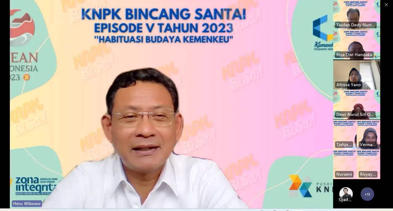 Pusdiklat KNPK Mengadakan kegiatan KNPK Bincang Santai (KNPK BiSa) Episode 5 bertema tema "Habituasi Budaya Kemenkeu"