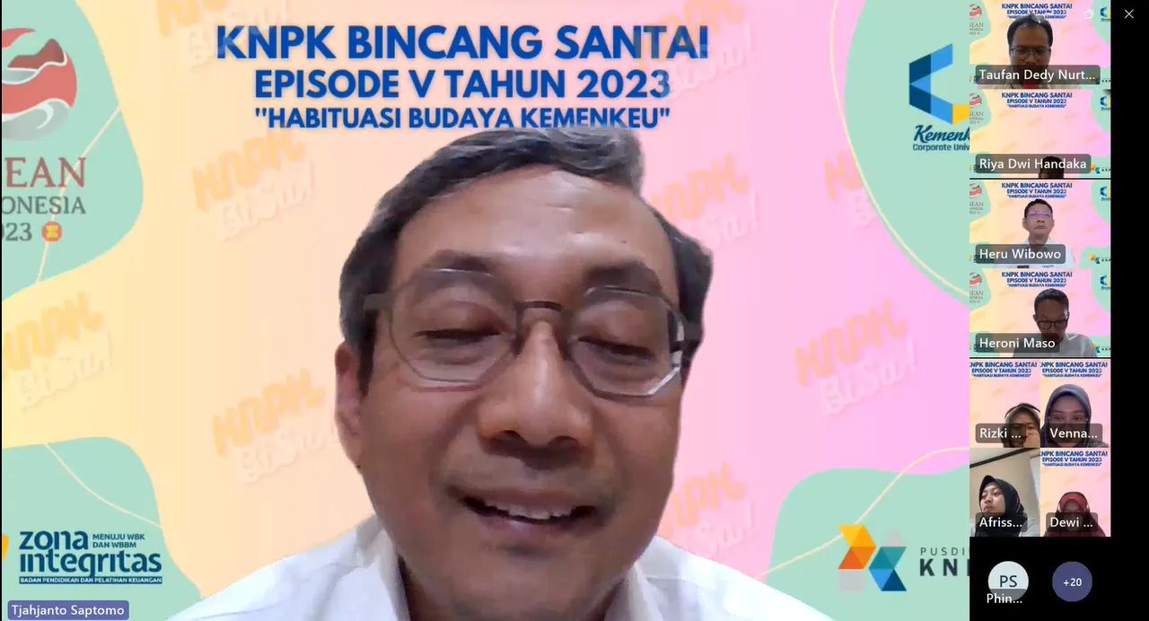 Pusdiklat KNPK Mengadakan kegiatan KNPK Bincang Santai (KNPK BiSa) Episode 5 bertema tema "Habituasi Budaya Kemenkeu"