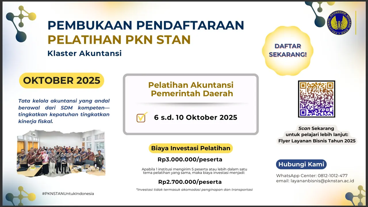 PKN STAN Buka Beragam Pelatihan Keuangan Negara Periode Oktober 2025
