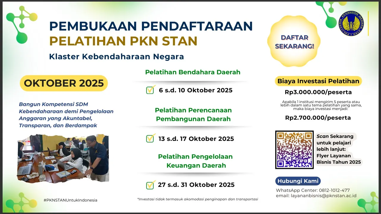 PKN STAN Buka Beragam Pelatihan Keuangan Negara Periode Oktober 2025
