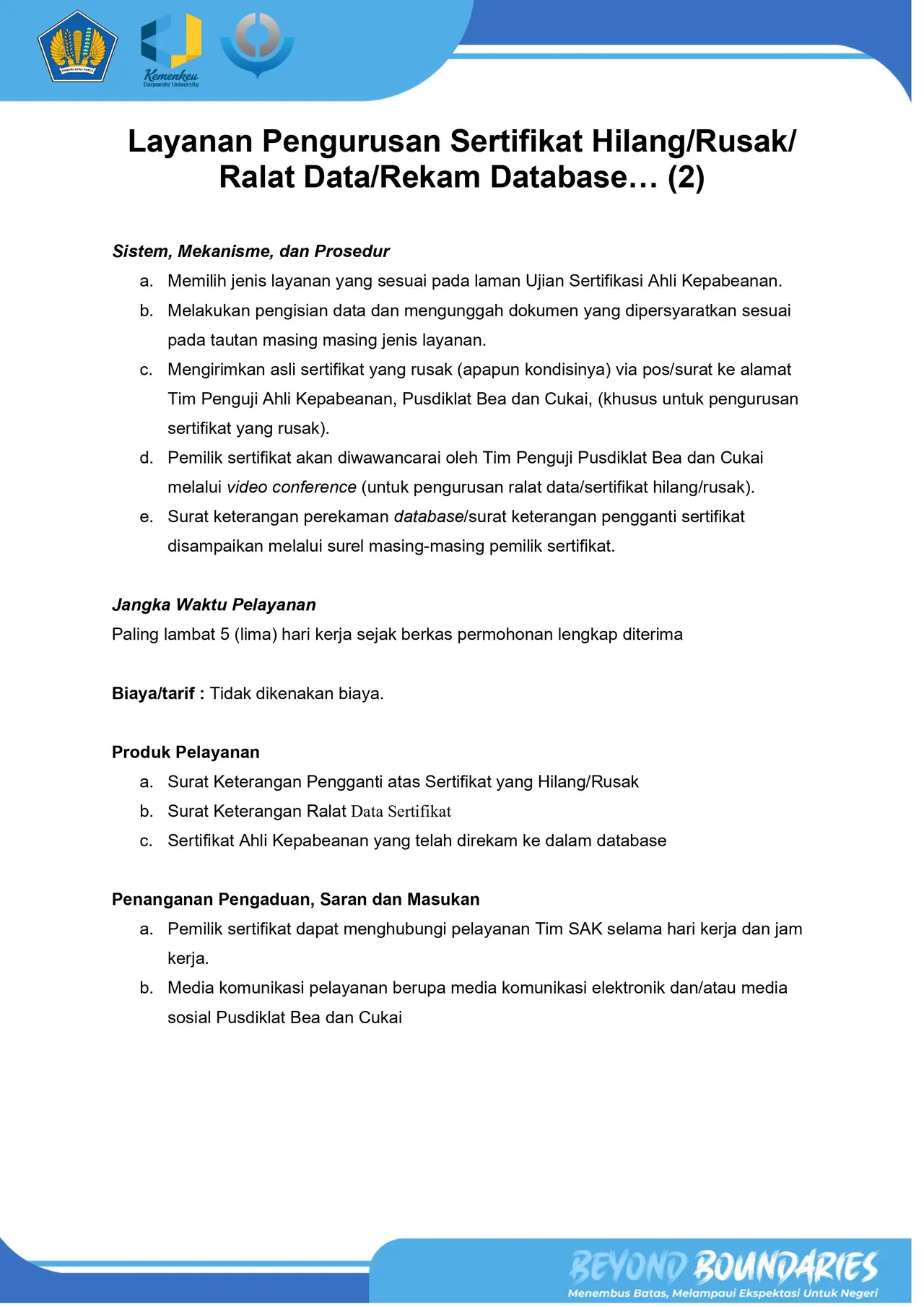 Layanan Pengurusan Sertifikat Hilang/Rusak/Ralat Data/ Rekam Database 2