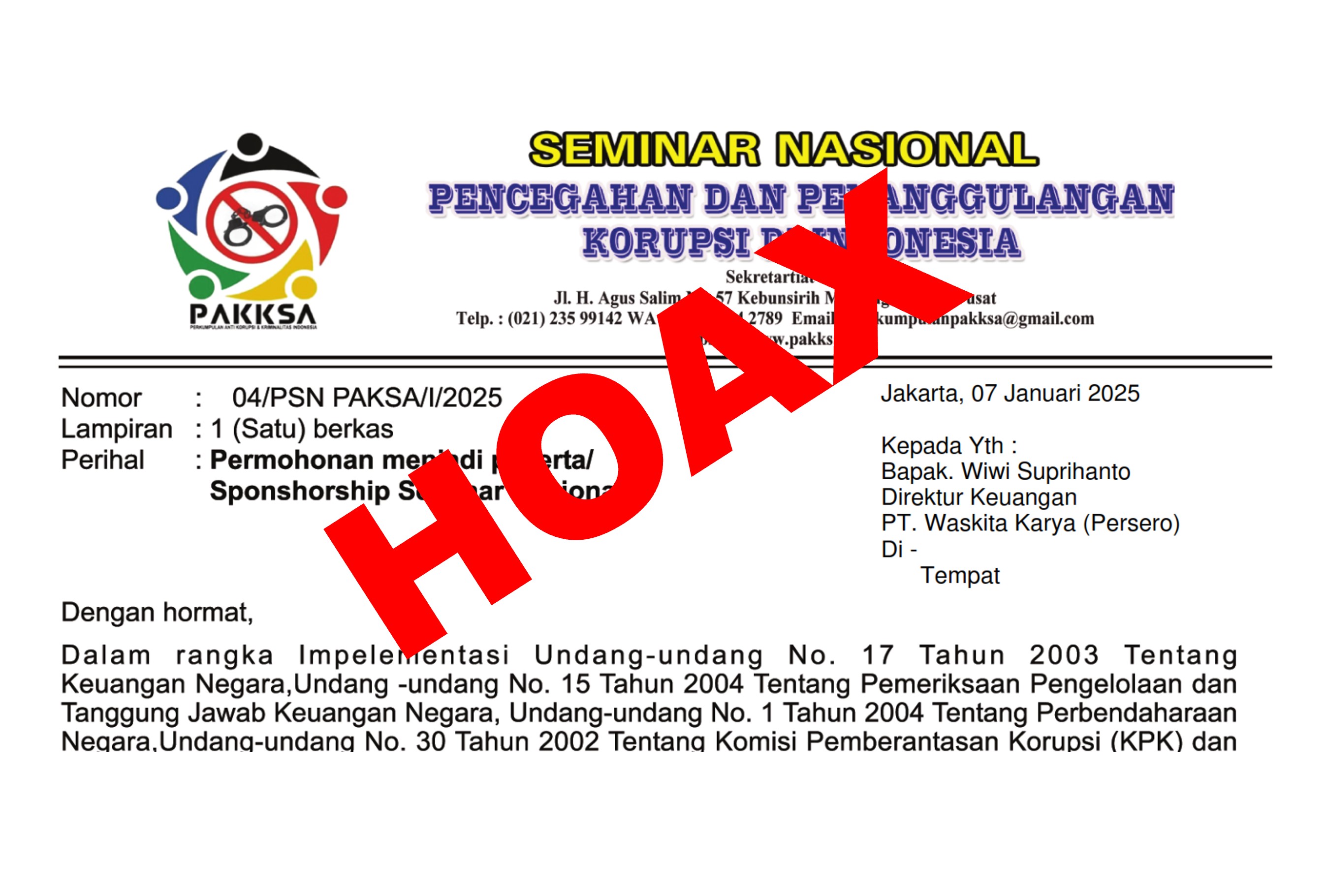 Waspada! Modus Penipuan Undangan Seminar Mengatasnamakan Narasumber Widyaiswara BPPK