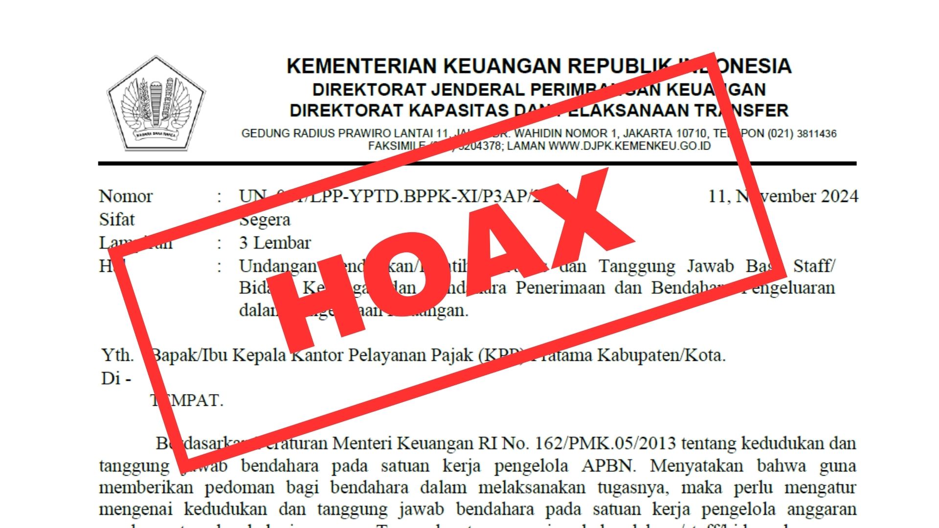 [HOAKS] Penipuan Undangan Pelatihan Mengatasnamakan BPPK