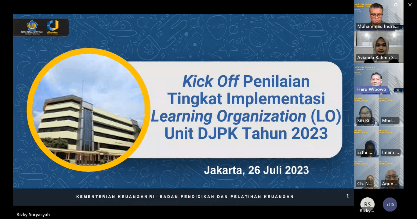 Pusdiklat KNPK Menyelenggarakan Kick Off Penilaian Tingkat Implementasi LO 2023 untuk unit DJPK