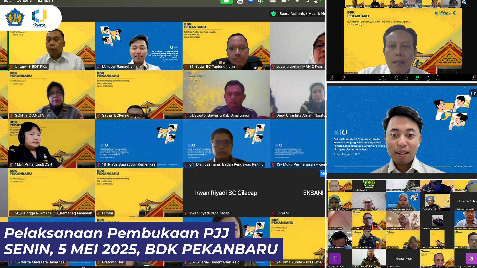 Pembukaan Pelatihan BDK Pekanbaru, 5 Mei 2025