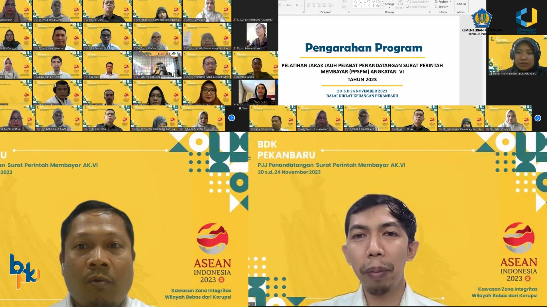 Pelatihan Jarak Jauh Pejabat Penandatangan Surat Perintah Membayar (PPSPM) Angkatan VI