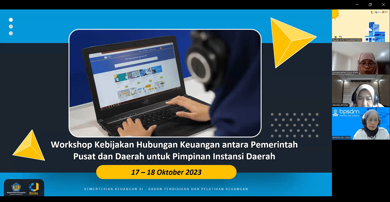 Pusdiklat KNPK Menyelenggarakan Rapat Pembahasan Workshop Kebijakan Hubungan Keuangan antara Pemerintah Pusat dan Daerah untuk Pimpinan Instansi Daerah