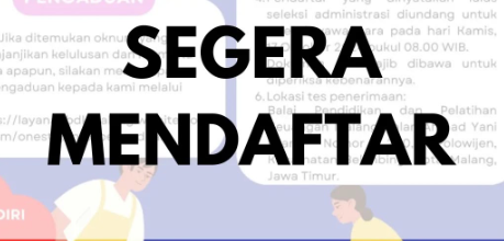 Pembukaan Lowongan Pekerjaan Tenaga Kebersihan