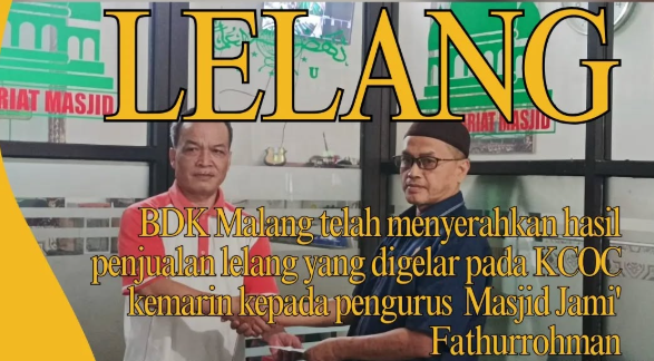 Pemberian Hasil Lelang ke Masjid Faturrohman