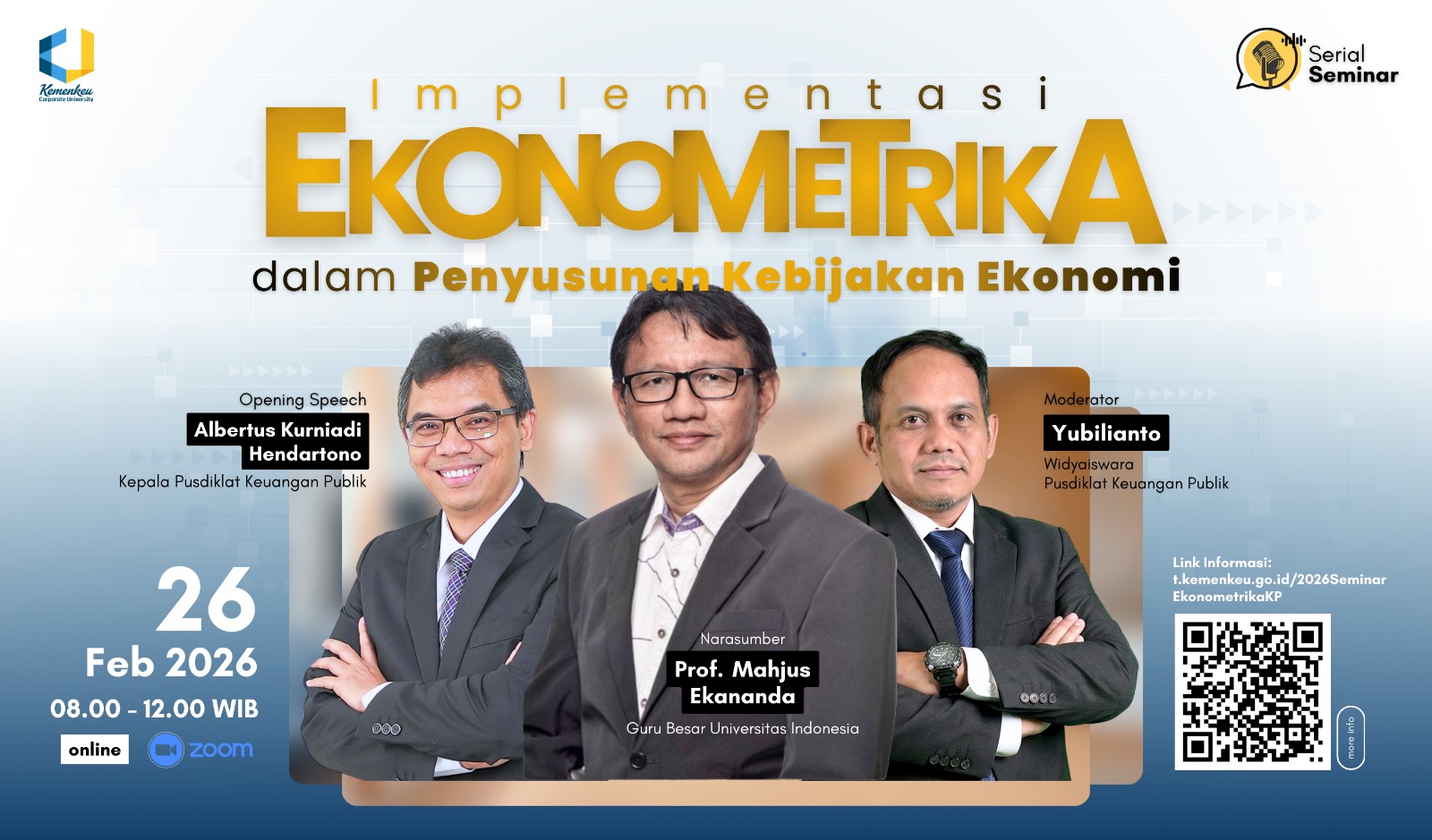 Pusdiklat Keuangan Publik Menyelenggarakan Webinar "Implementasi EKONOMETRIKA dalam Penyusunan Kebijakan Ekonomi"