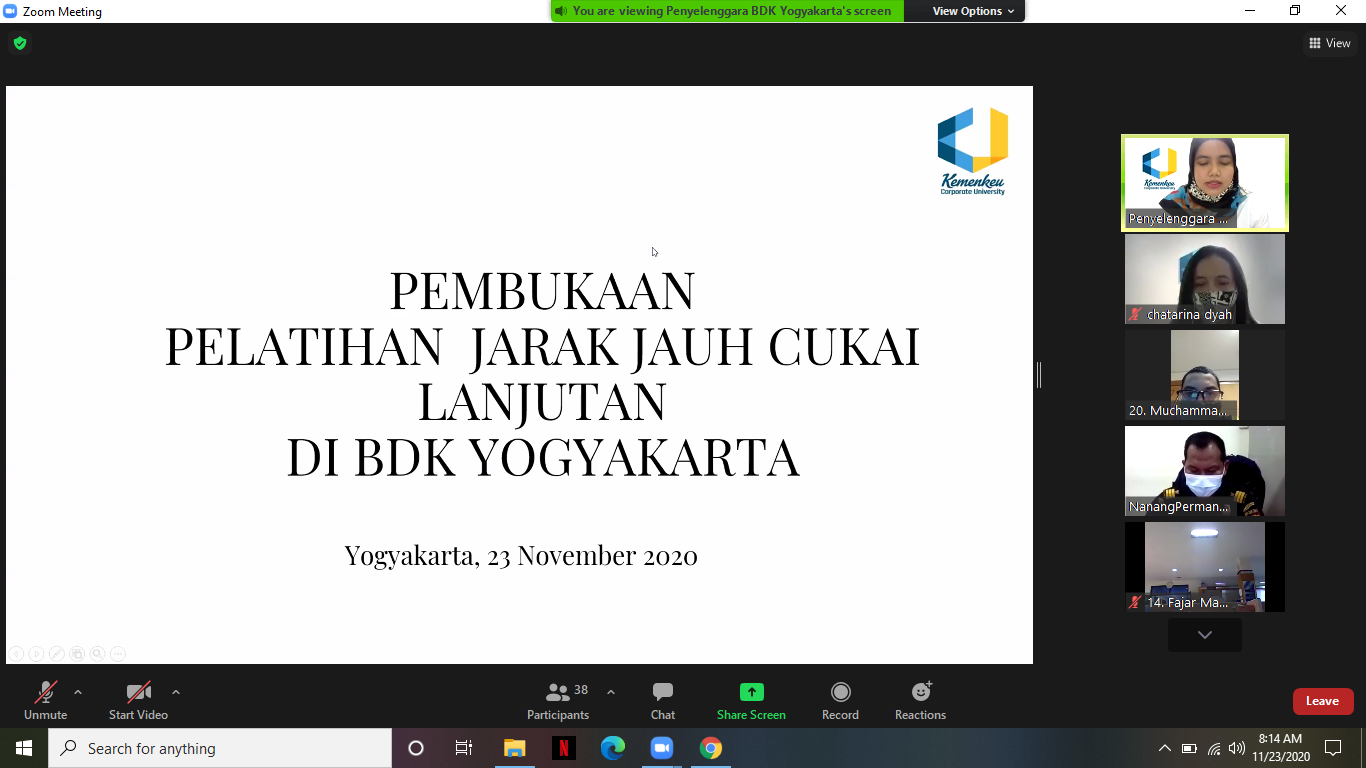 Kepala Kanwil DJBC Jawa Tengah dan DIY Menekankan Pentingnya Diskusi pada Pelatihan Jarak Jauh Teknis Cukai Lanjutan