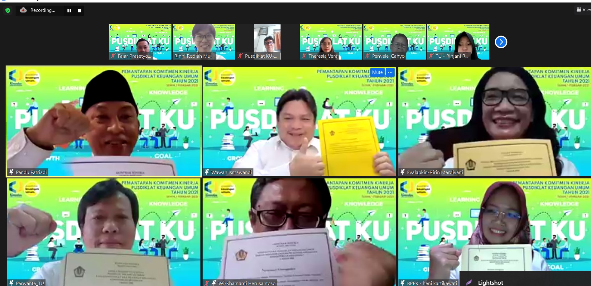 Pemantapan Kontrak Kinerja Pusdiklat Keuangan Umum Tahun 2021