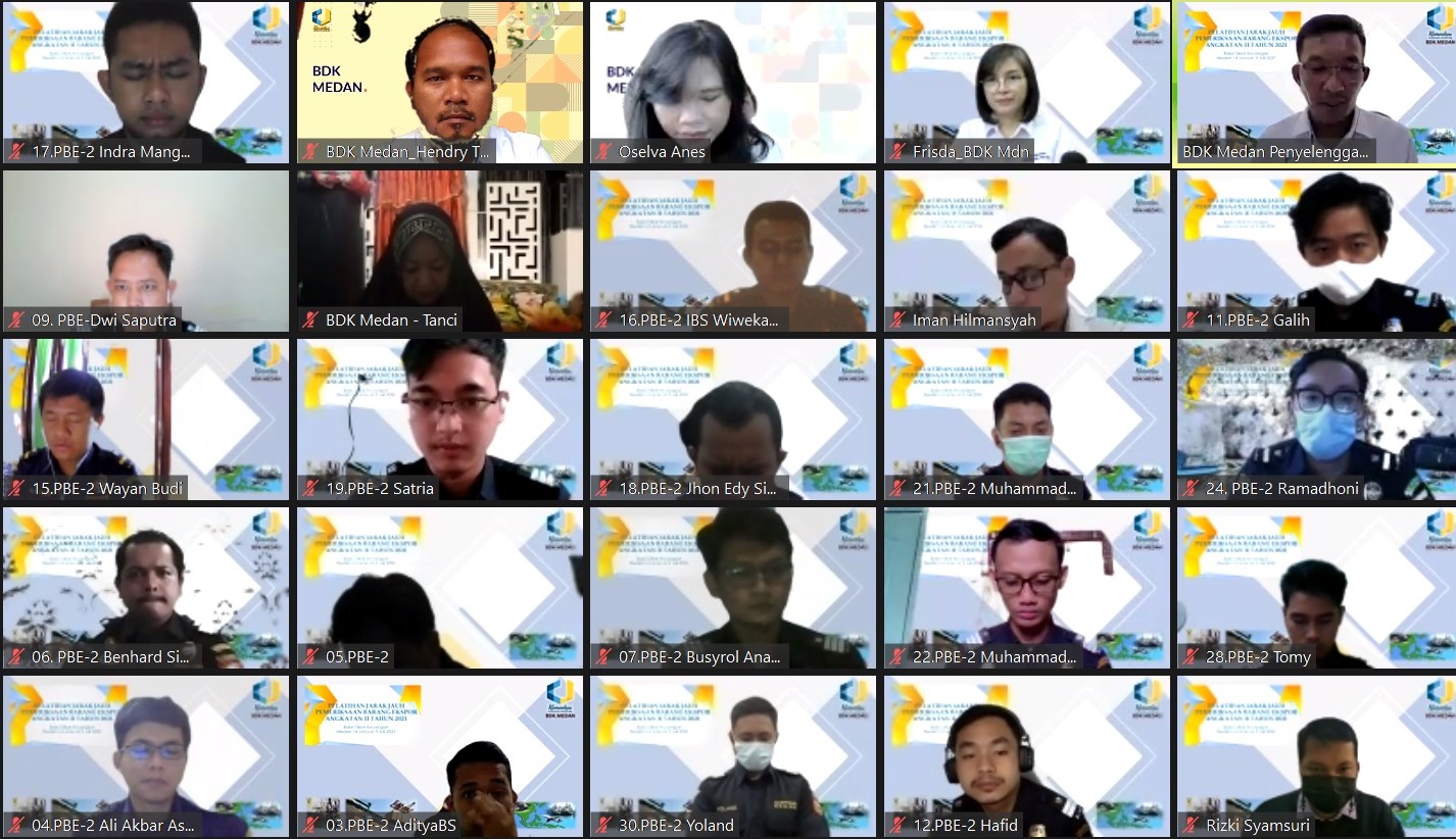 Pembukaan Pelatihan Jarak Jauh Pemeriksaan Barang Ekspor Angkatan II BDK Medan