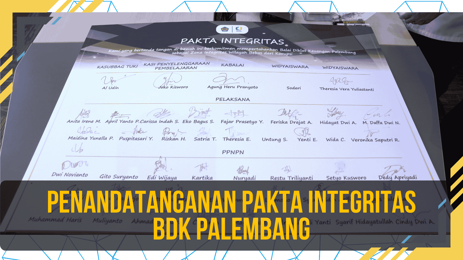 BDK Palembang Teguhkan Komitmen Integritas melalui Penandatanganan Pakta Integritas
