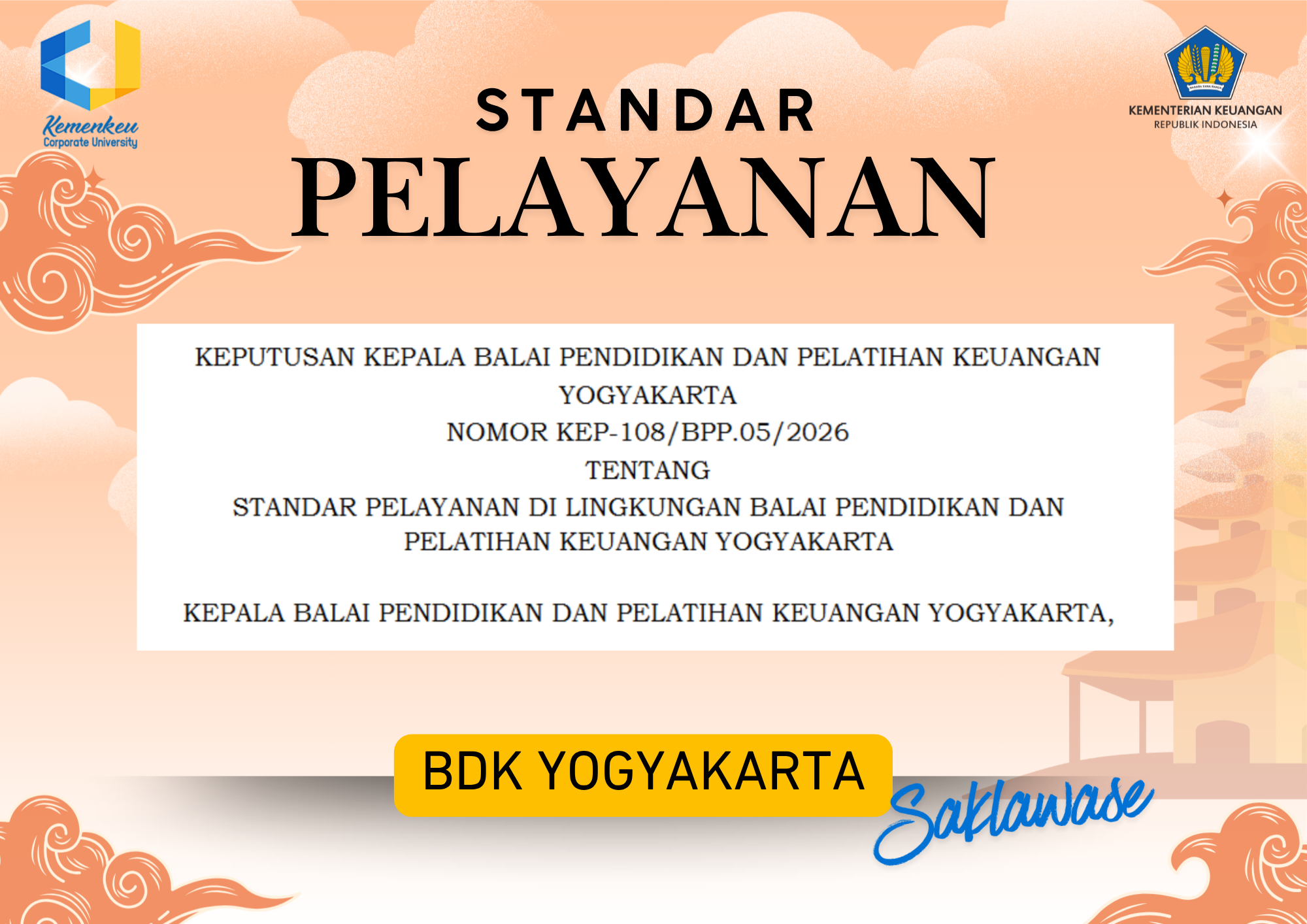 Standar Pelayanan BDK Yogyakarta